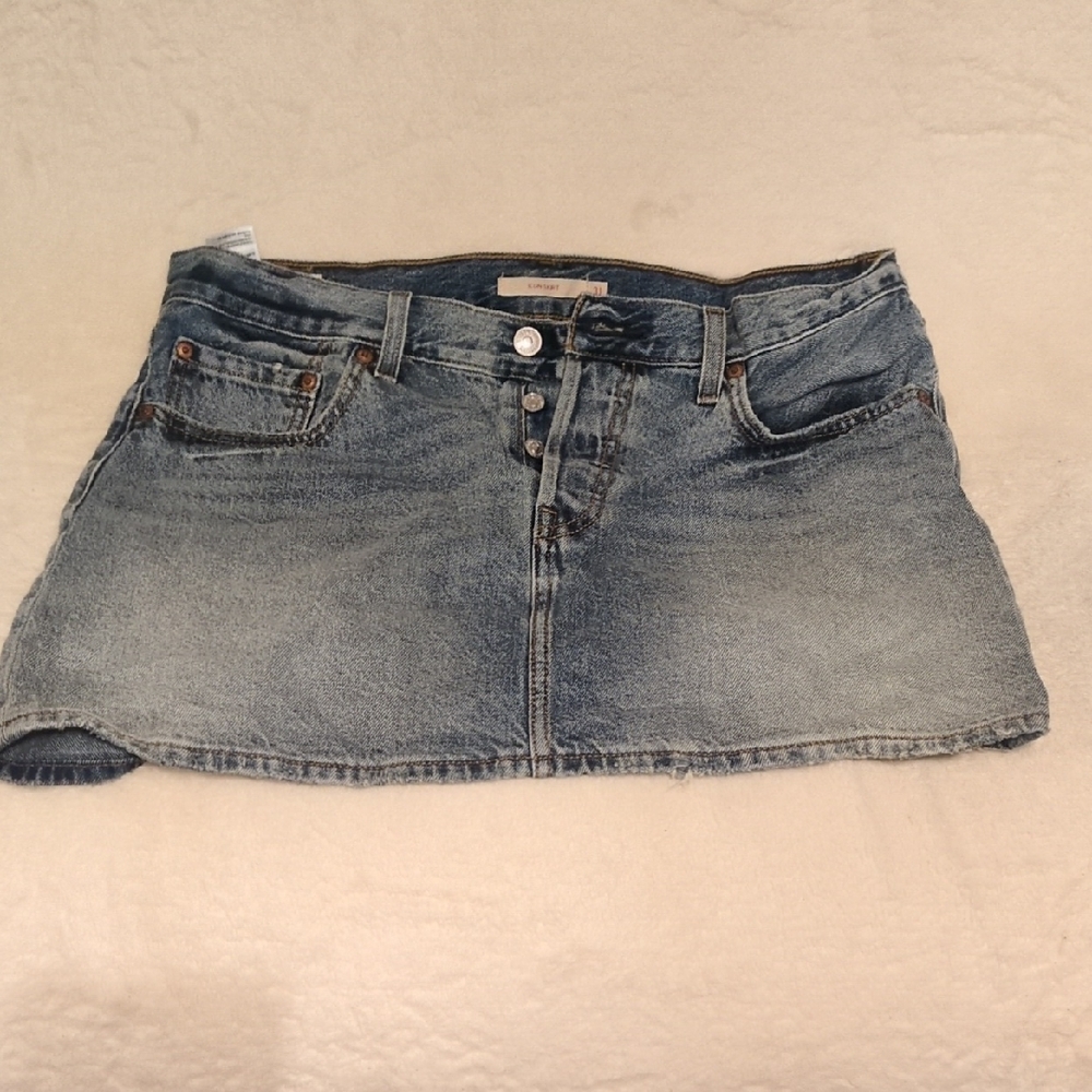 Levi's Light Blue Washed Denim Mini Skirt